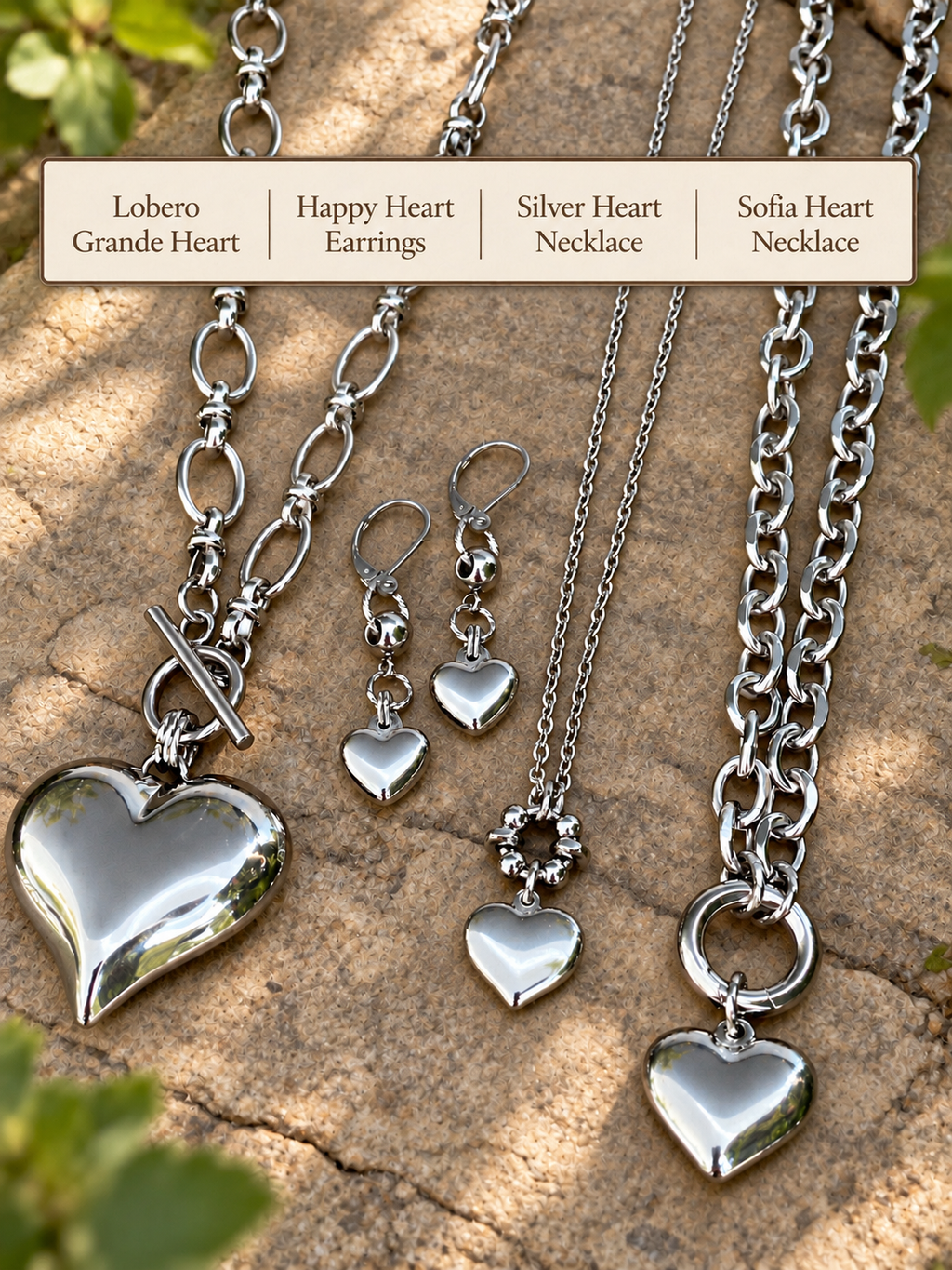 Bellaforma Sofia Stainless Steel Heart Necklace