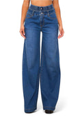 Double Waistband Wide-Leg Jeans