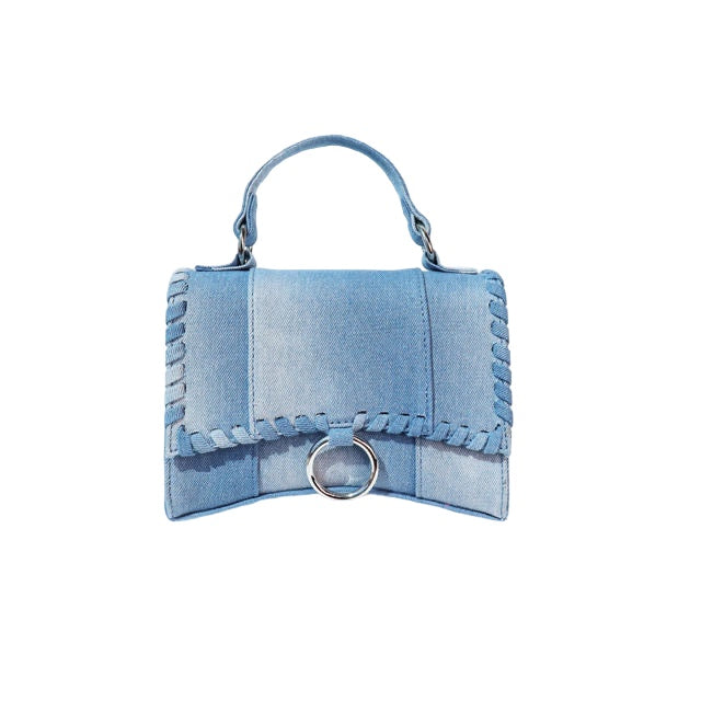 The Gigi Denim-Look Top Handle Bag