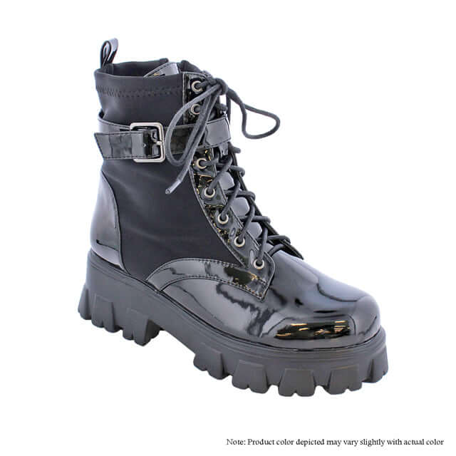 The Lordes Gloss-Trim Combat Boots