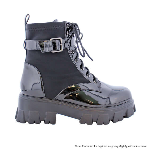 The Lordes Gloss-Trim Combat Boots