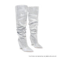 The Silver Spotlight Slouch Boots