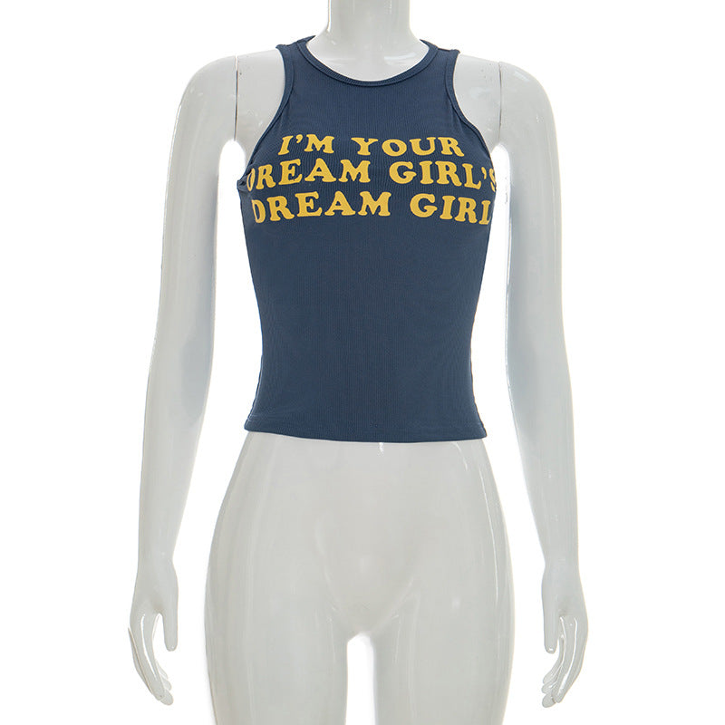 Dream Girl’s Dream Girl Graphic Ribbed Crop Tank Top