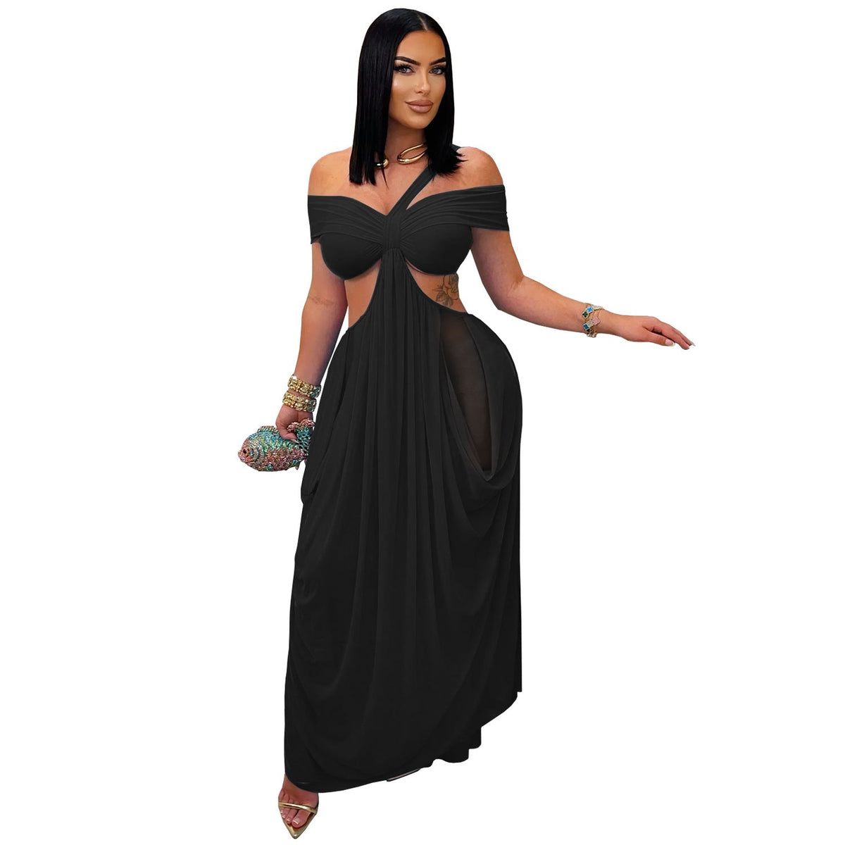 The Sheer Obsession Bandeau Mesh Maxi Dress