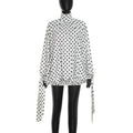 Polka Dot Bow Neck Puff Sleeve Elasticated Hem Mini Dress