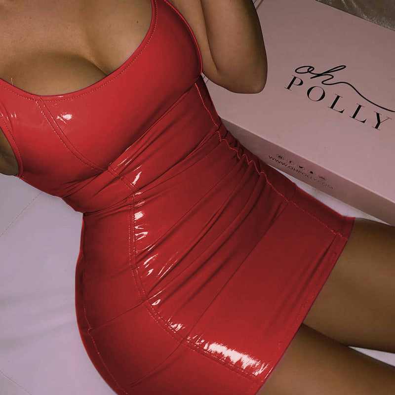 The After Hours Metallic Faux Leather Dress