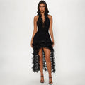 The Grand Affair Ruffle Halter Dress