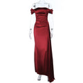 The Satin Nights Off-Shoulder Split Maxi Dress
