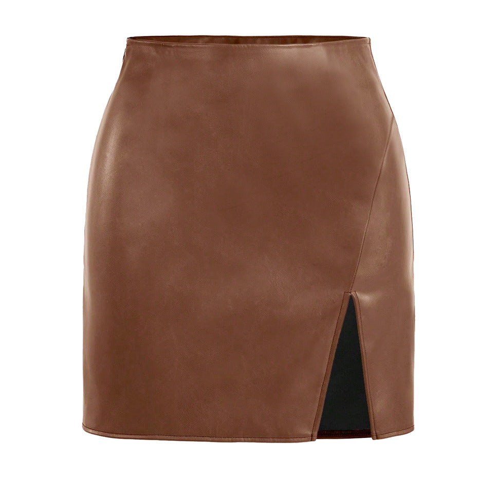 The Gloss Society Faux Leather Mini Skirt