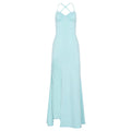 Santorini Sky Bow Hip Lace-Up Backless High Slit Maxi Dress