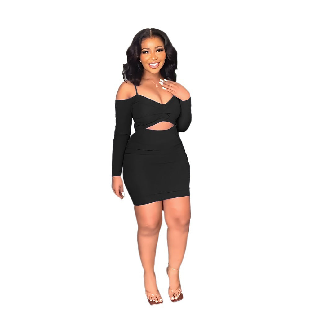 Off-Shoulder Cutout Mini Dress | Ruched V-Neck Bodycon