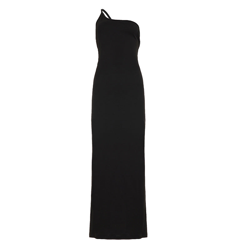The Noir Affair One-Shoulder Maxi Dress