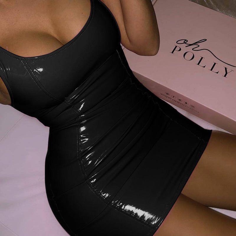 The After Hours Metallic Faux Leather Dress