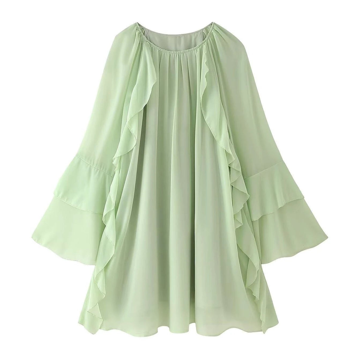 The Garden Reverie Ruffled Chiffon Dress