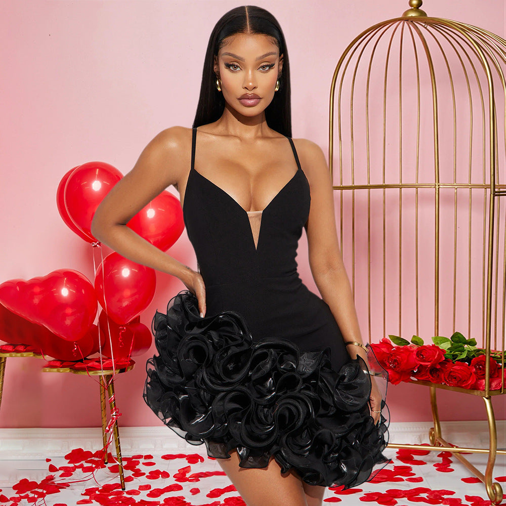 Send Me Roses 3D Floral Skirt Bodycon Mini Dress
