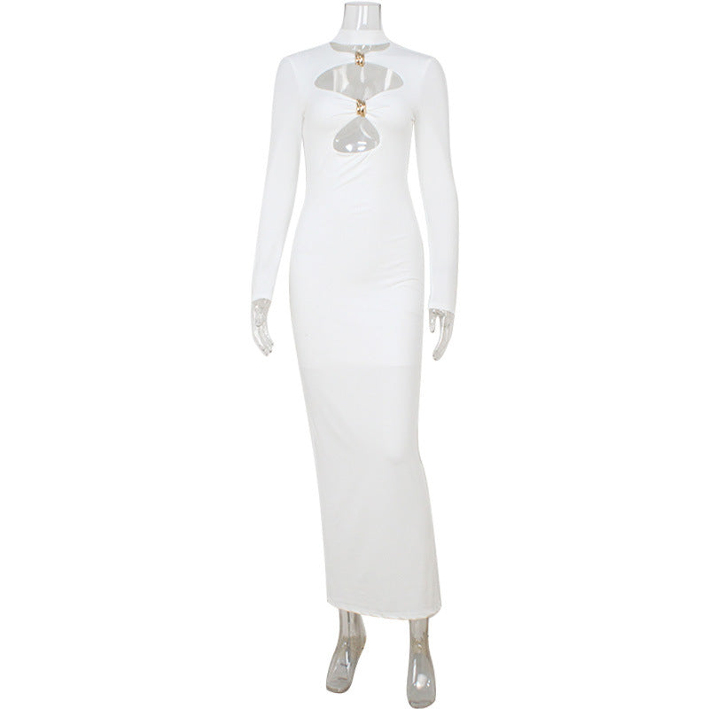 The High Society Cutout Mock Neck Maxi Dress