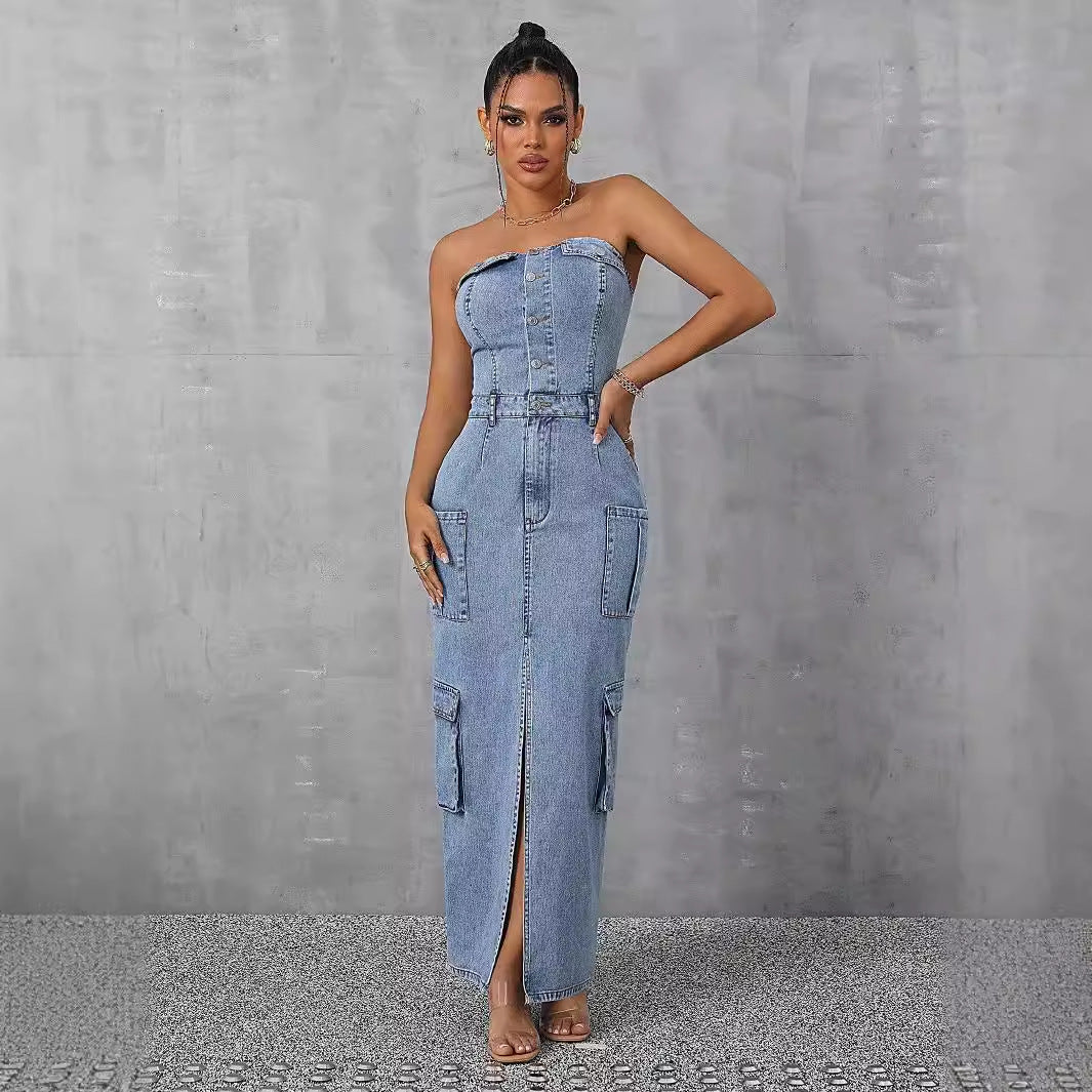 The Blue Avenue Cargo Maxi Dress