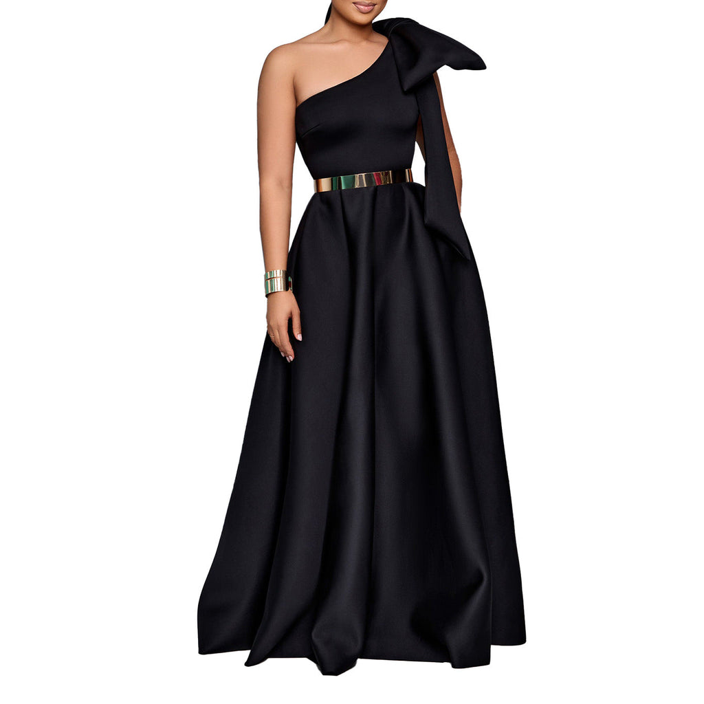 The Bow Society One-Shoulder Maxi Dress