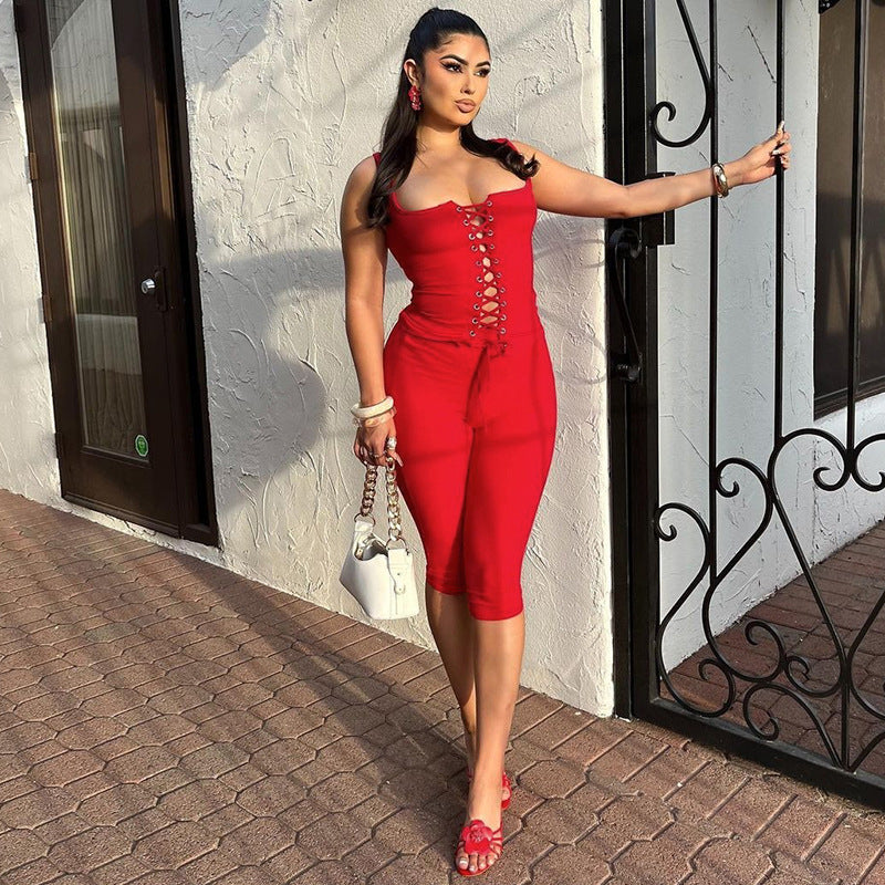 The Laced Agenda Capri Two-Piece Set