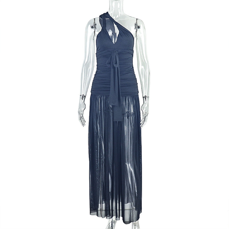 The Black Tie Backless Sheath Maxi Dress