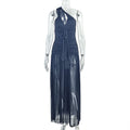 The Black Tie Backless Sheath Maxi Dress