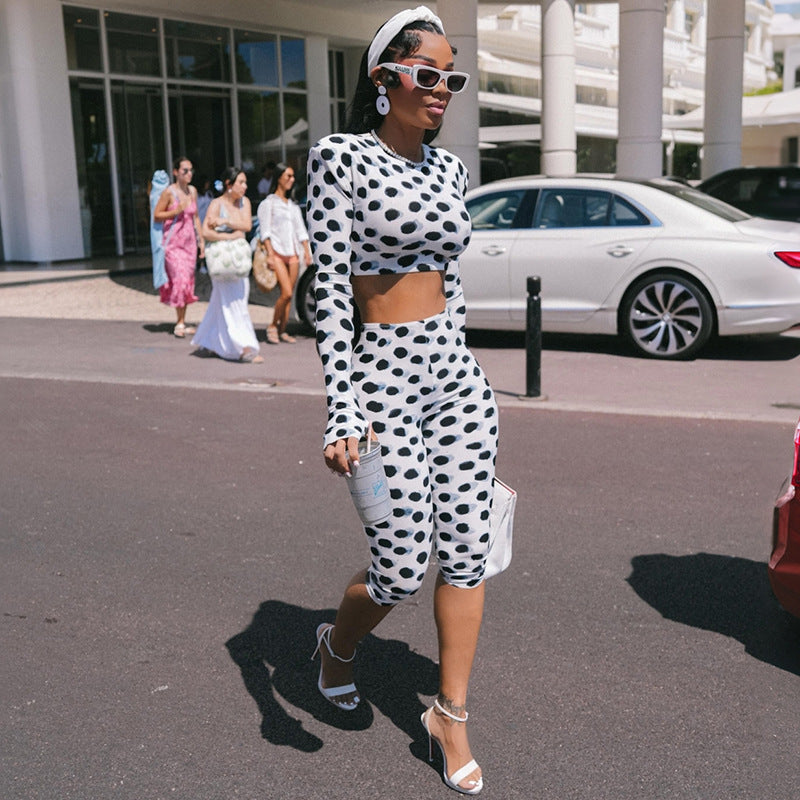 The Dot Society Crop Top & Capri Set