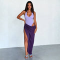 The Riviera Afterglow Colorblock Halter Dress