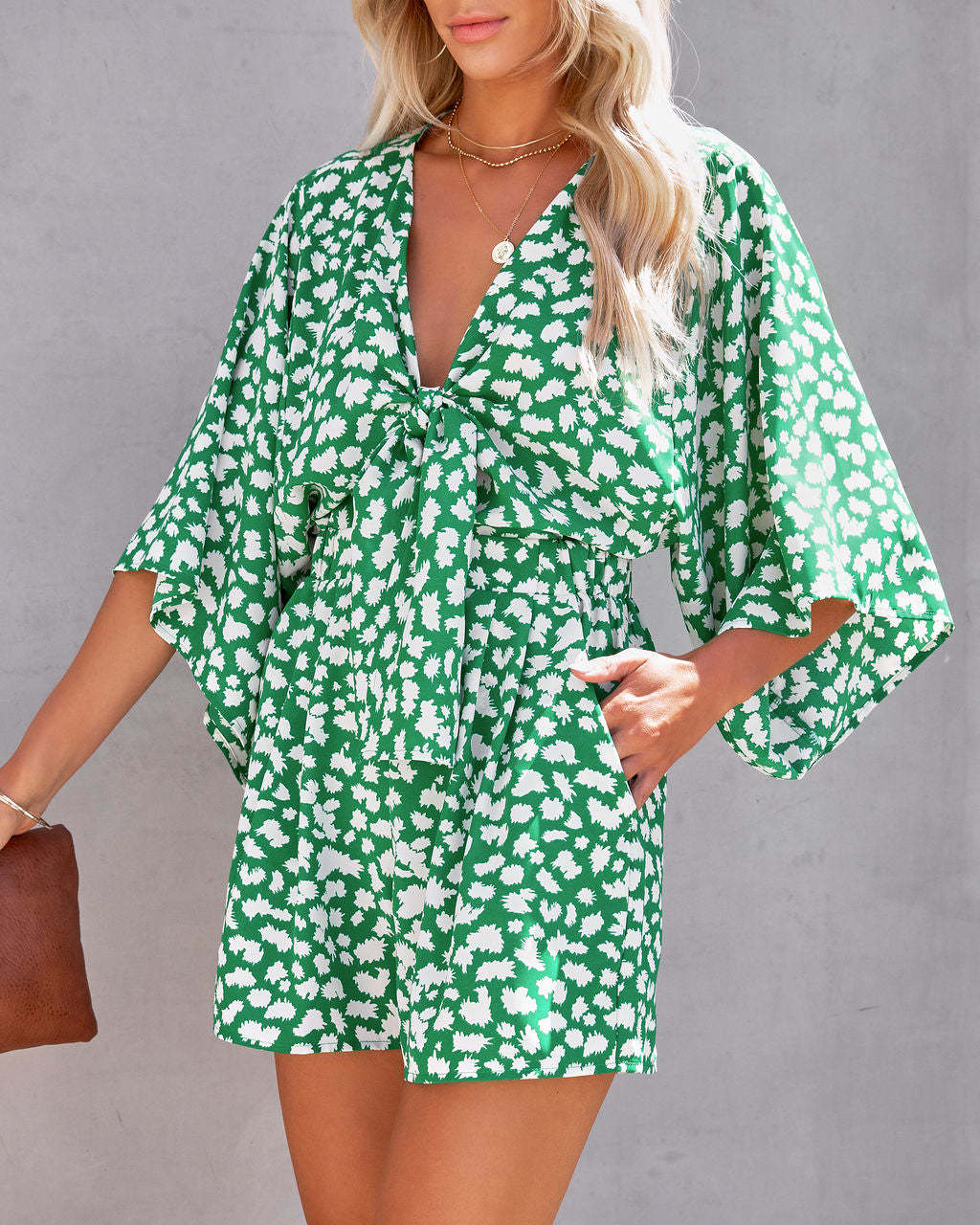 The Getaway Tie-Front Romper