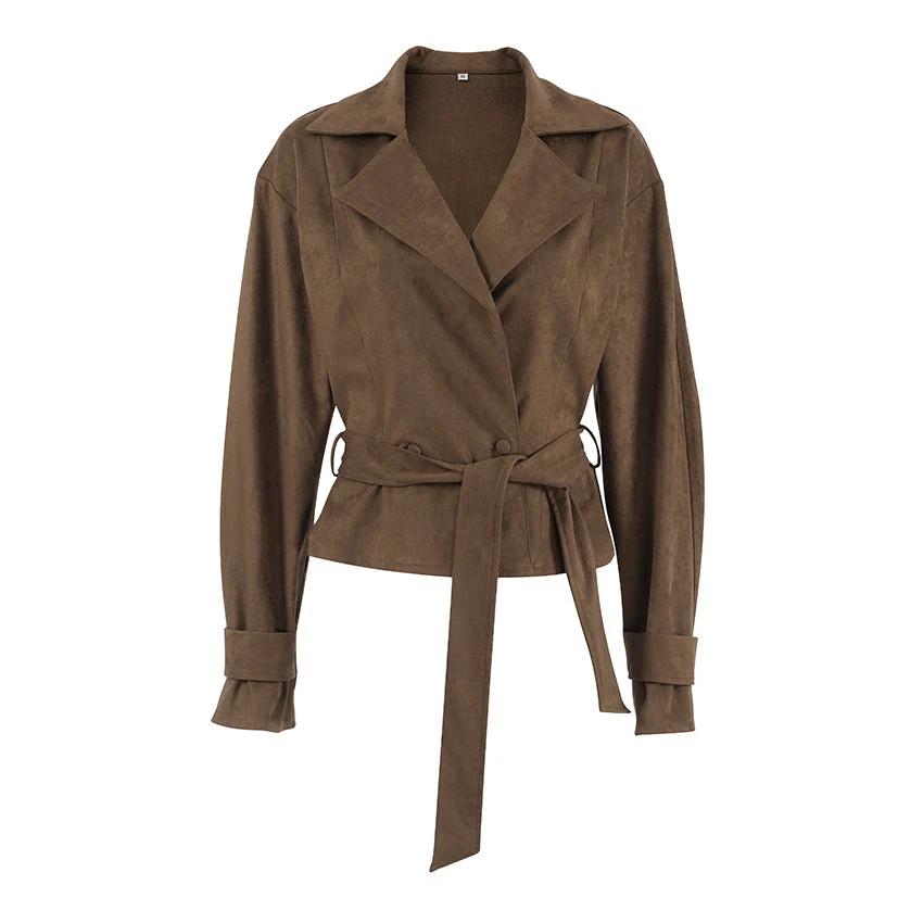 The Café Muse Suede-Look Wrap Jacket