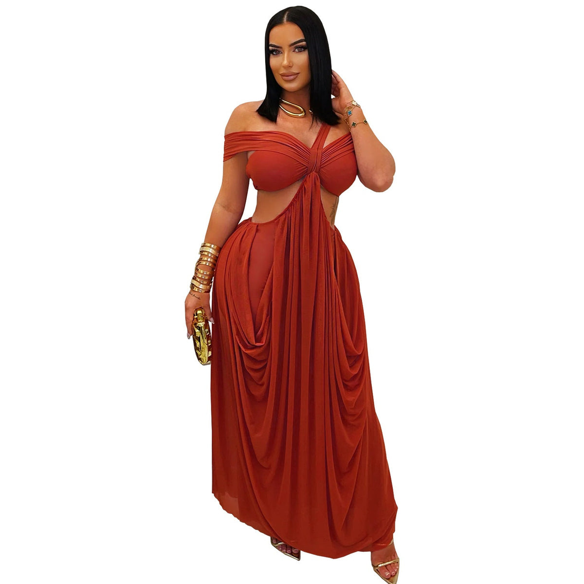 The Sheer Obsession Bandeau Mesh Maxi Dress