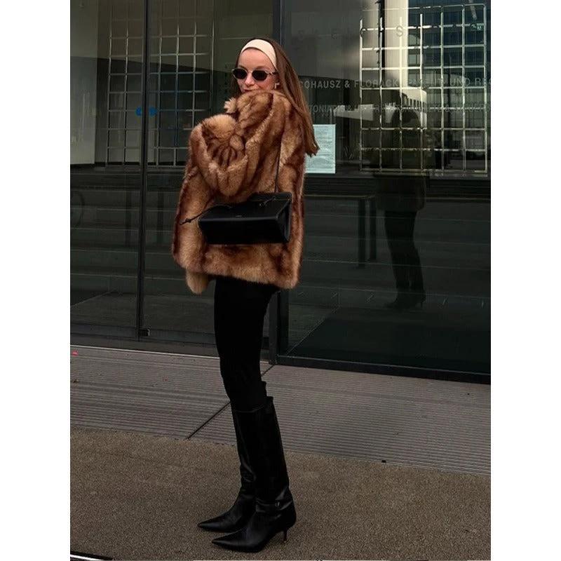 The Uptown Muse Brown Fur-Look Jacket