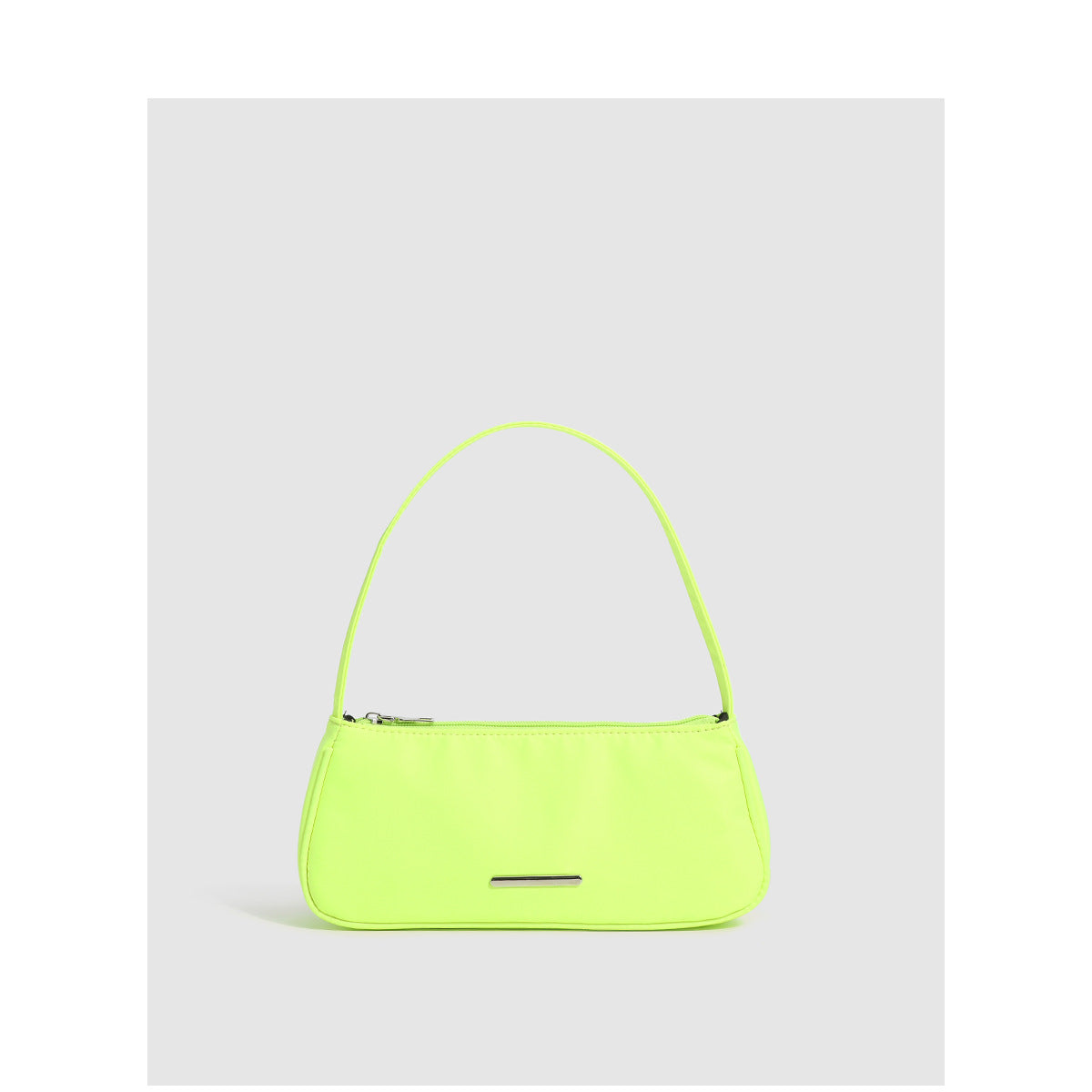 Nylon Mini Baguette Shoulder Bag | Silver Bar Hardware