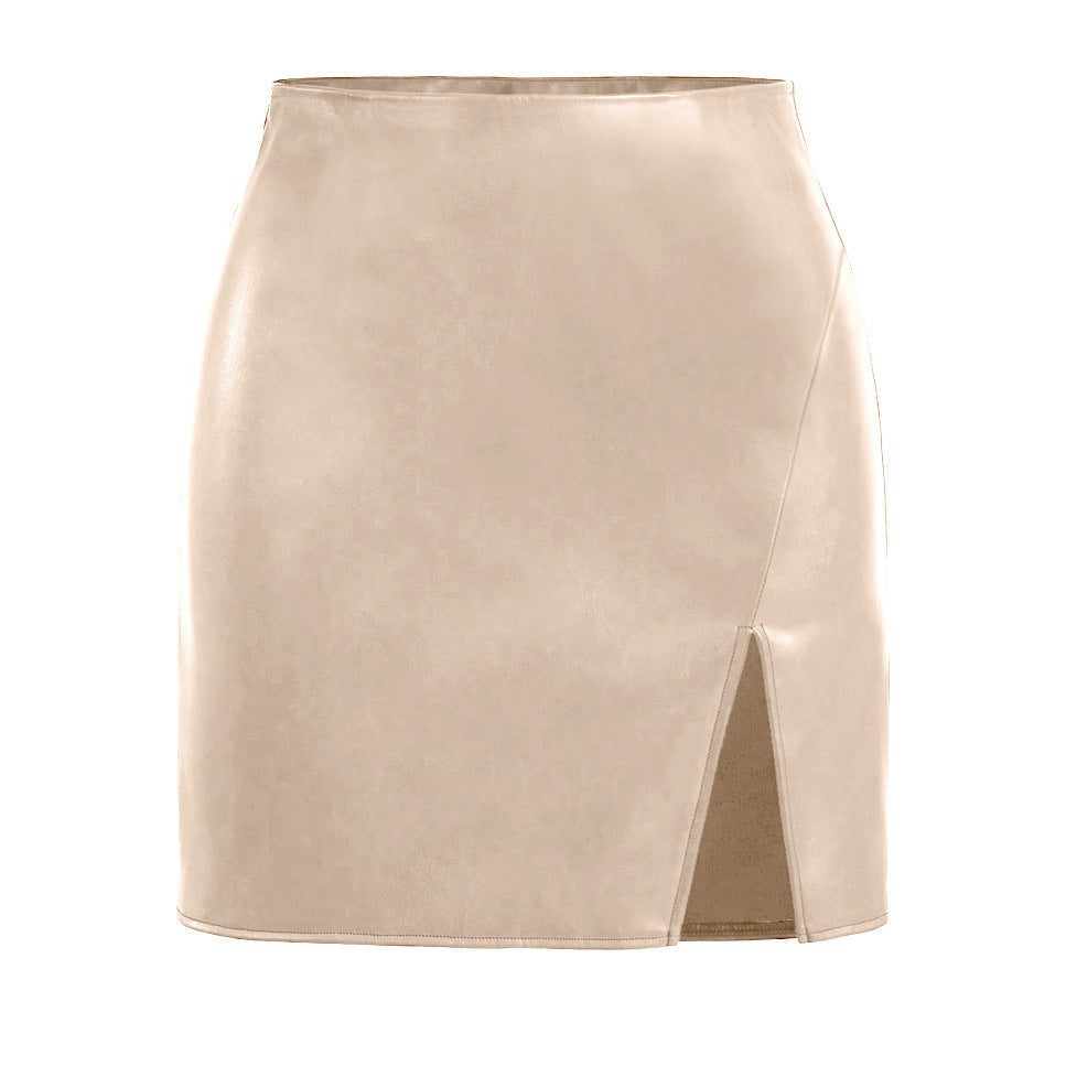 The Gloss Society Faux Leather Mini Skirt