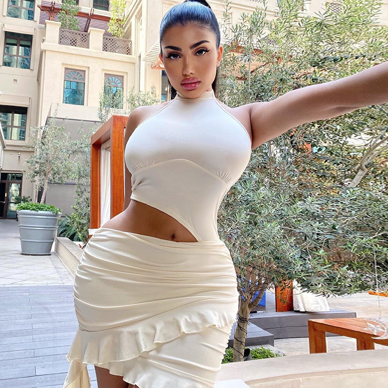 High Collar Sleeveless Hip-Hugging Dress