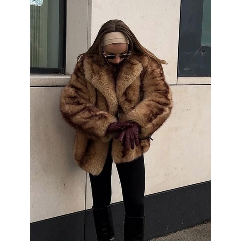 The Uptown Muse Brown Fur-Look Jacket