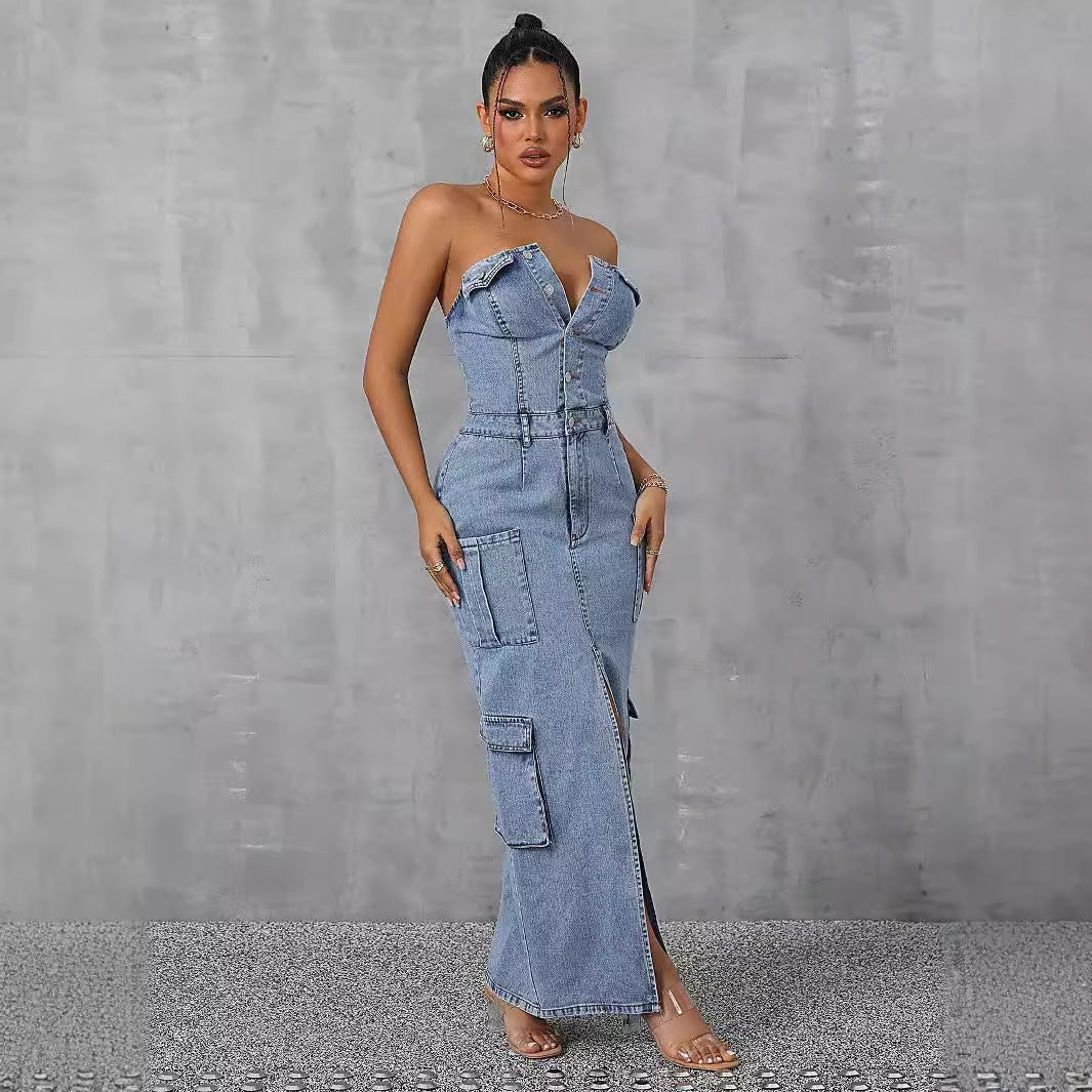 The Blue Avenue Cargo Maxi Dress
