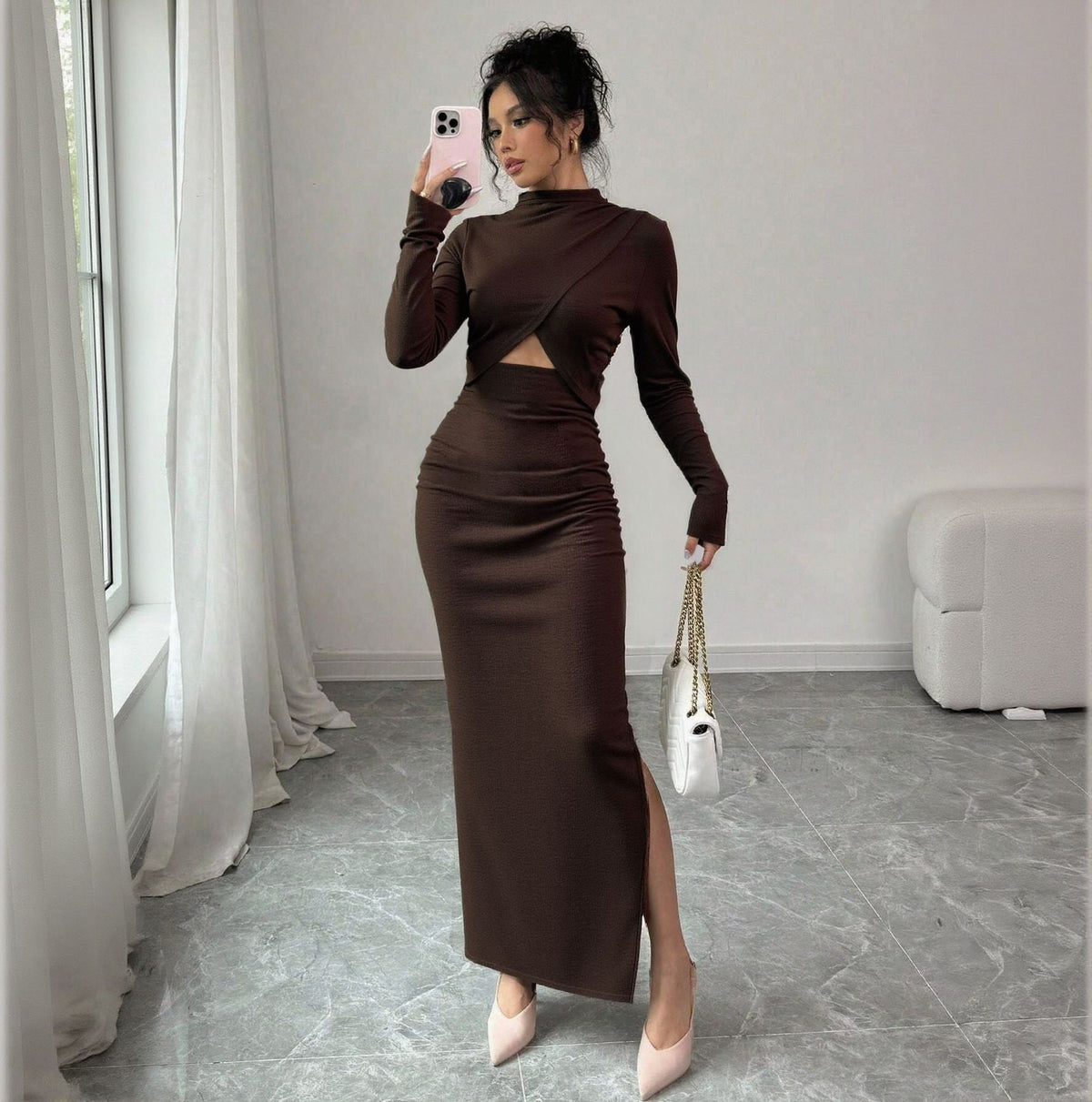 The Cocoa Affair Cutout Maxi Dress