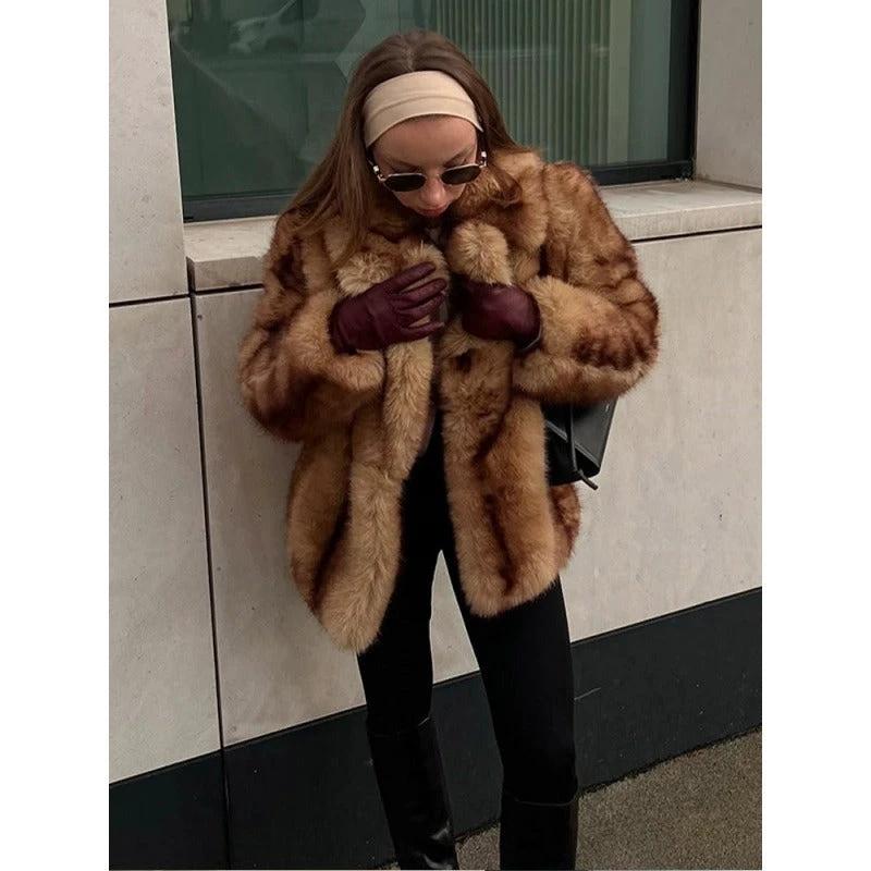The Uptown Muse Brown Fur-Look Jacket