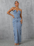 The Blue Avenue Cargo Maxi Dress