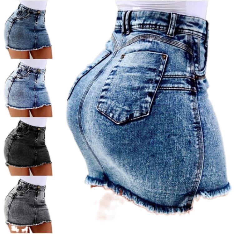 Raw Hem Acid Wash High Waist Ripped Denim Shorts