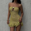 The Citron Sparkle Ruffle Mini Dress