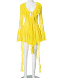 The Lotus Bloom Lace Ruffle Dress