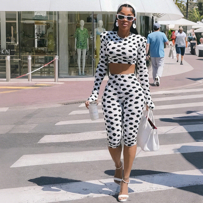 The Dot Society Crop Top & Capri Set