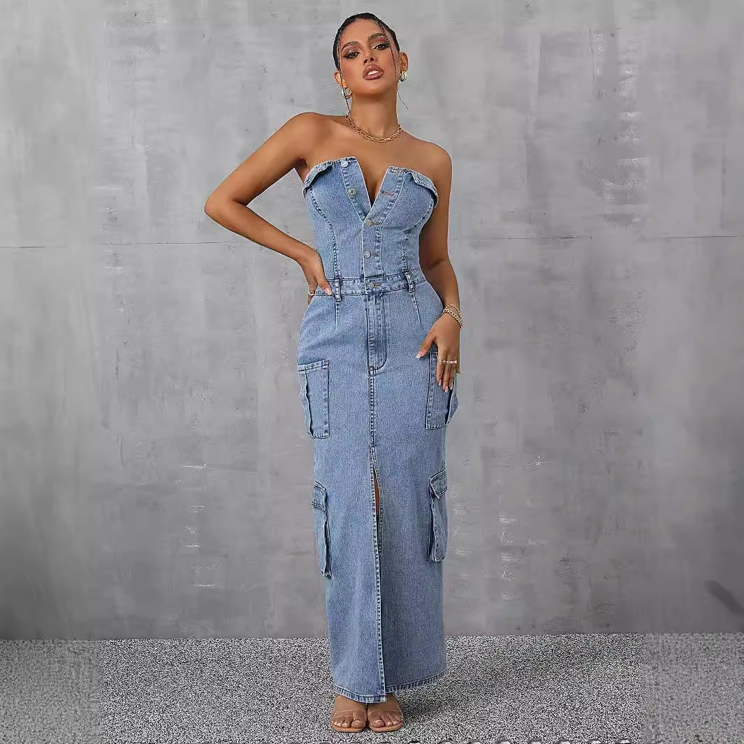 The Blue Avenue Cargo Maxi Dress