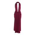 Women Clothing Sexy Halter Deep V Plunge neck Backless Split Solid Color Dress