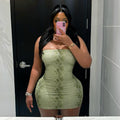 Snakeskin Print Strapless Bodycon Mini Dress | Tube Top Slim Fit
