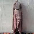 The Regal Entrance Pleated Cape Maxi Dress