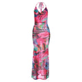 Halter Backless Maxi Dress | See-Through Bodycon Dress