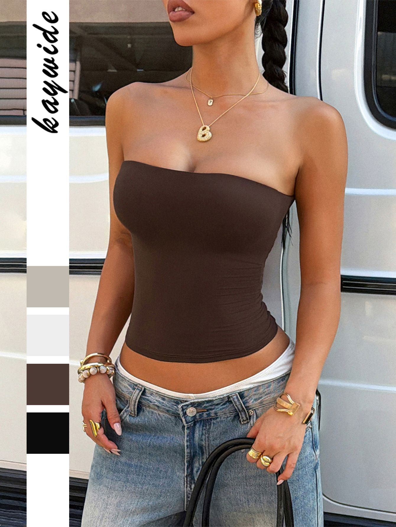 Strapless Bandeau Crop Tube Top