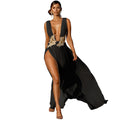 The Grand Entrance Deep V Slit Maxi Dress